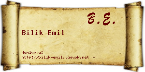 Bilik Emil névjegykártya